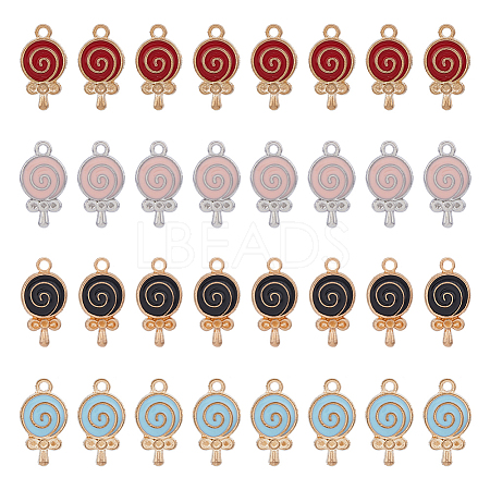 80Pcs 4 Colors Rack Plating Alloy Enamel Pendant Rhinestone Settings FIND-DC0003-11-1