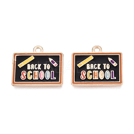 Back to School Alloy Enamel Pendants ENAM-Q004-01KCG-03-1