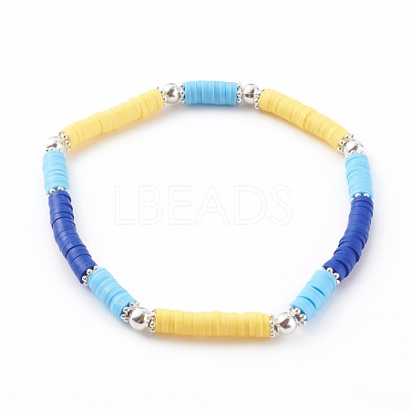 Handmade Polymer Clay Heishi Beaded Stretch Bracelets BJEW-JB06146-04-1