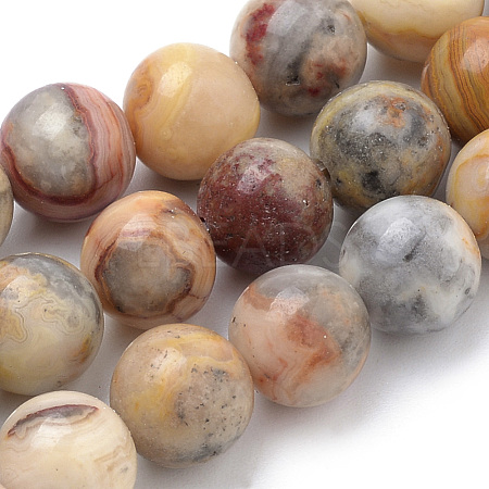 Natural Crazy Agate Beads Strands G-S259-38-10mm-1