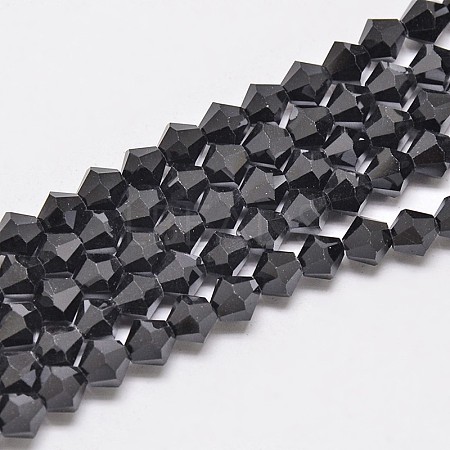 Imitate Austrian Crystal Bicone Glass Beads Strands GLAA-F029-4x4mm-02-1