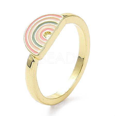Rainbow Alloy Enamel Finger Rings RJEW-Z008-25LG-1