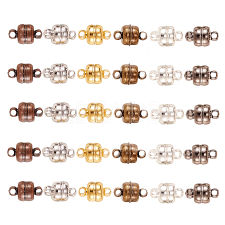 30 Set 6 Colors Brass Magnetic Clasps KK-CJ0001-63-1