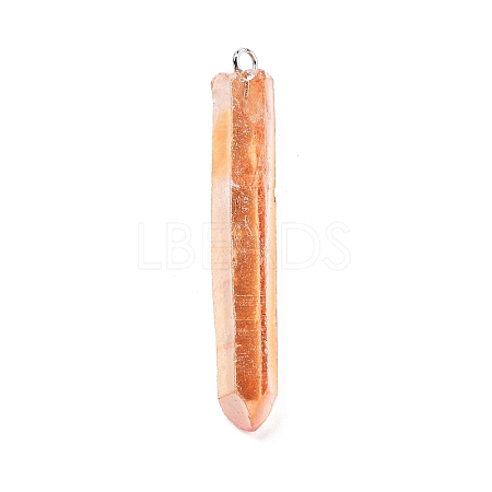 Electroplated Natural Quartz Pendants G-P315-B01-12P-1