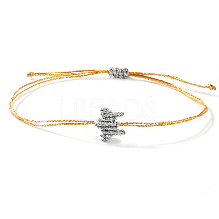 Waxed Cord Braided Bracelets for Women DG0150-5-1