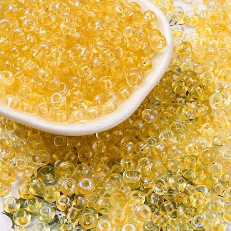 3/0 Baking Paint Transparent Colours Glass Round Beads SEED-L011-13A-11-1