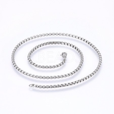 Non-Tarnish 304 Stainless Steel Box Chain Necklaces NJEW-F227-09P-03-1