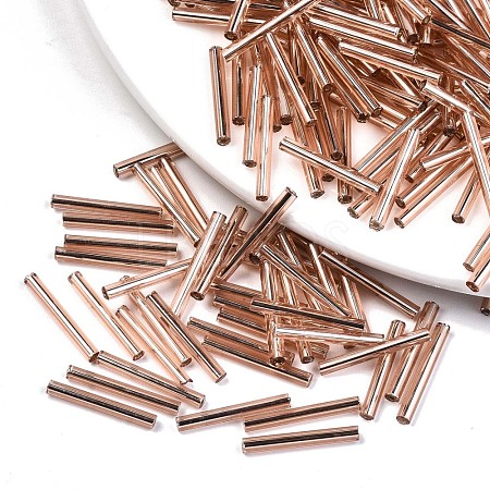 Electroplate Glass Bugle Beads SEED-S043-02C-03-1