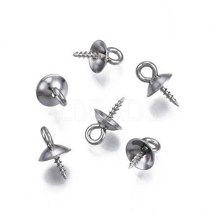 Non-Tarnish 304 Stainless Steel Cup Peg Bails Pendants STAS-S057-59A-P-1