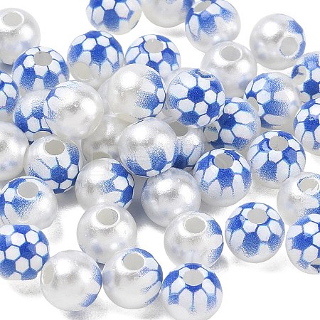 Sports Printed ABS Plastic Beads PL-CBA1C22-08-1