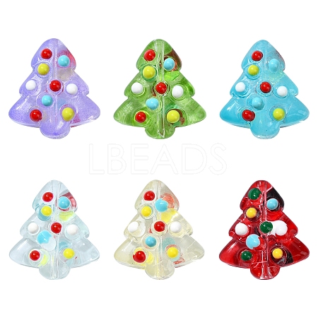 6Pcs Handmade Bumpy Glass Beads Strands LAMP-FS0001-16A-1