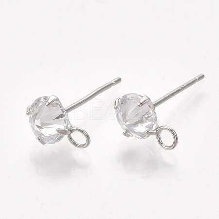 Brass Stud Earring Findings KK-T035-123P-1