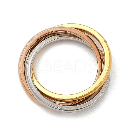 201 Stainless Steel Trinity Interlocking Ring Finger Rings FS-WG6776A-01-1