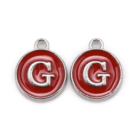 Platinum Plated Alloy Enamel Charms X-ENAM-S118-03G-P-1