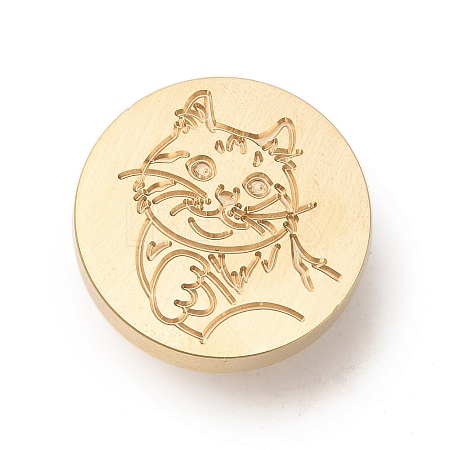 Golden Tone Wax Seal Brass Stamp Heads AJEW-U008-03G-11-1