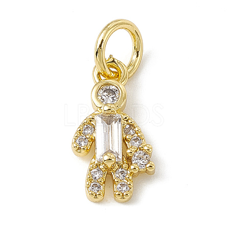 Brass Micro Pave Cubic Zirconia Charms ZIRC-F132-08G-1