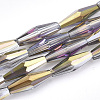 Half Plated Glass Beads Strands EGLA-S174-06C-1
