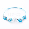 Adjustable Handmade Millefiori Glass Beaded Bracelets BJEW-JB06074-3
