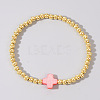 Brass Round Beads Stretch Bracelets MC4469-4-1