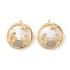 Real 18K Gold Plated Brass Micro Pave Clear Cubic Zirconia Pendants ZIRC-Z007-22G-1