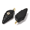 Natural Obsidian Carved Pendants G-H357-04G-07-3