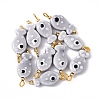 10Pcs Hand Painted Polka Dot Fish Porcelain Pendants PALLOY-YW00115-08-1
