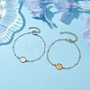 2Pcs 2 Colors 304 Stainless Steel Satellite Chain Bracelet Makings BJEW-JB10587-2