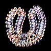 Electroplate Transparent Glass Beads Strands EGLA-N057-01A-07-3