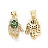 Brass Micro Pave Cubic Zirconia Pendants ZIRC-F134-30G-01-2