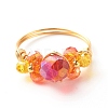 Electroplate Faceted Glass Beads Finger Rings RJEW-TA00014-6