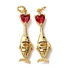Brass Pave Cubic Zirconia Pendants KK-A271-05G-2
