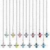 14Pcs 14 Colors Angel Glass Pearl & Alloy Charms Ceiling Fan Pull Chain Extenders PALLOY-HY00059-1