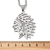 201 Stainless Steel Hollow Cut American Indian Chief Pendant Necklaces NJEW-H065-13P-3