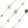 Natural Flower Amazonite & 304 Stainless Steel Beads Link Chains CHS-K021-08A-07-1