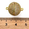 Brass Micro Pave Clear Cubic Zirconia Magnetic Clasps KK-A230-02A-G-3
