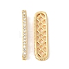 Brass Micro Pave Clear Cubic Zirconia Spacer Bars KK-U064-20A-G-1