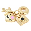 Rack Plating Brass Clear Cubic Zirconia European Dangle Charms LS-KK-P287-18B-G-2