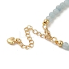 4mm Round Natural Aquamarine Beaded Bracelets BJEW-P318-03G-02-3