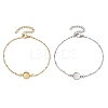 2Pcs 2 Colors 304 Stainless Steel Round Cabochon Setting Bracelets BJEW-JB11092-1