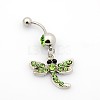 Mixed 316L Surgical Stainless Steel Dangle Belly Button Rings AJEW-P003-M-3