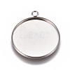 Non-Tarnish 304 Stainless Steel Pendant Cabochon Settings LS-STAS-G127-13-25mm-P-1