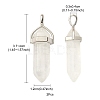 2Pcs Natural Quartz Crystal Double Terminated Pointed Pendants G-YW0002-05F-5