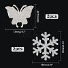 4Pcs 2 Style Snowflake & Butterfly Glitter Hotfix Rhinestone DIY-FH0003-49-4