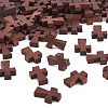 100Pcs Wood Dyed Cross Pendants WOOD-TA0001-93-2