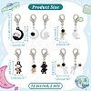 Space Theme Alloy Astronaut with Moon/Star Pendant Locking Stitch Markers HJEW-AB00075-2