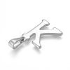 Non-Tarnish 304 Stainless Steel Pendants STAS-F106-95P-K-01-2