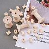 250 Pcs 2 Styles Wooden Empty Spools WOOD-TA0001-58-6