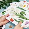 4 Sheets 4 Styles Tulip Flower PVC Waterproof Static Stickers AJEW-WH0033-84-3