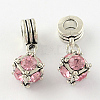 Large Hole Cube Alloy Rhinestone European Dangle Charms X-MPDL-S086-M-2