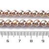 UV Plating Pearlized Glass Pearl Beads Strands GLAA-F128-01A-T15-2
